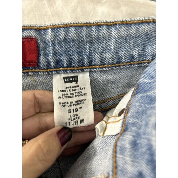Levis Womens Blue 519 Low Flare Stretch Denim Jean Pants Size 11 JR M - Picture 4 of 13